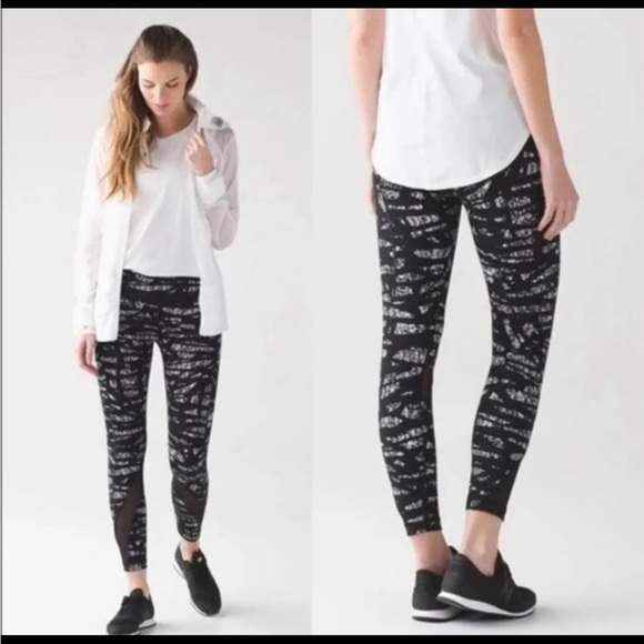 Lululemon Inspire Tight II Graf Black White / Black - Picture 1 of 8